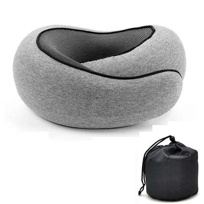 Travel Neck Pillow Memory Foam U-shaped Pillow Snail Style Travel Neck Support Portable Adjustable Soft Noon Break Sleep Pillows